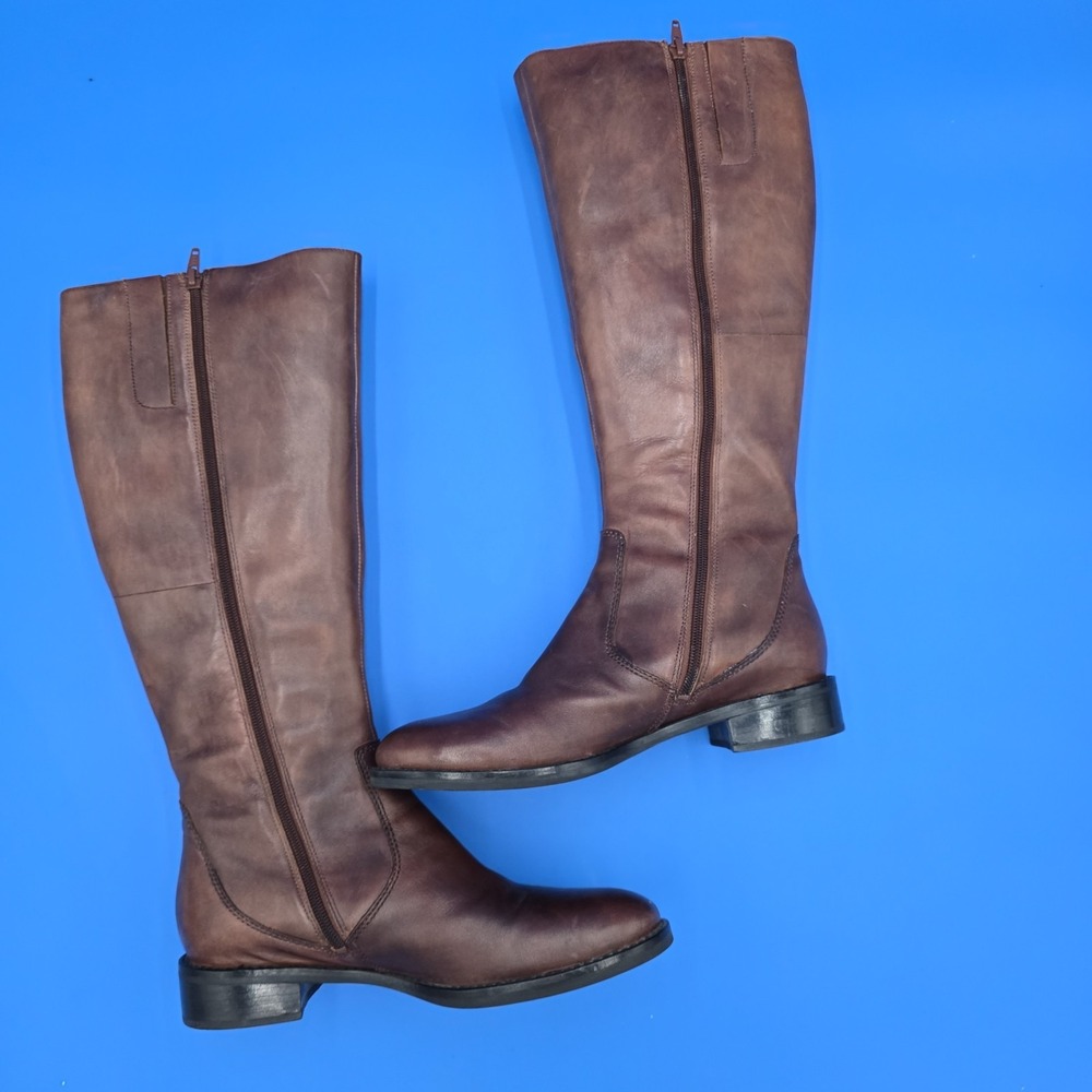 Ecco Hobart Buckle‎ Riding Boots EUR 40 Womens Size 9-9.5 Brown Leather EUC - Picture 4 of 16
